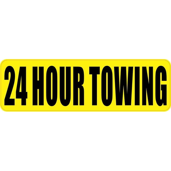 10 inch x 3 inch 24 Hour Towing Sticker