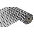 thumbnail image 1 of 10 inch x 30 feet Deco Poly Mesh Ribbon (10 Inch x 30 feet, Basketweave Black and White), 1 of 2