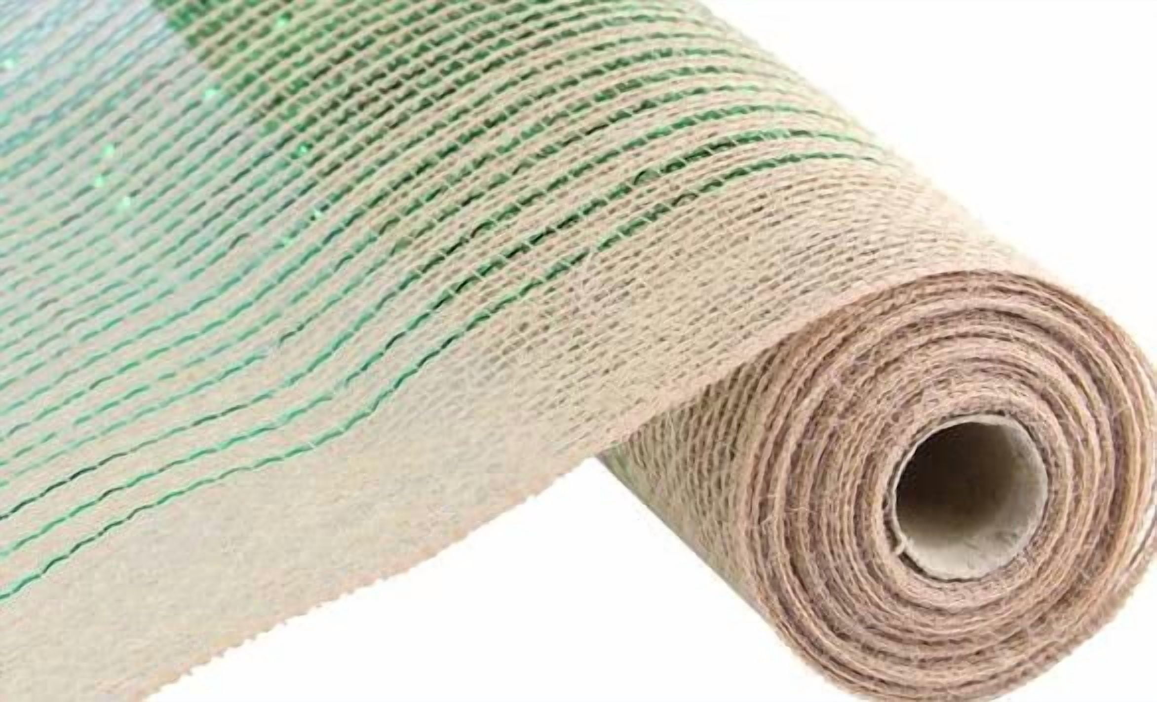 10 inch x 30 feet Metallic Mesh Ribbon (10 Inch x 30 feet, Jute Green ...