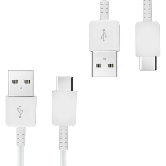 10 inches (2xPack) USB Type-C Cable Compatible with Samsung Galaxy Tab A7 10.4, A 8.4 (2020), 10.1 (2019) also Fast Quick Charges plus Data Transfer! (WHITE)