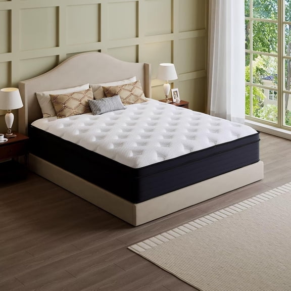 10 inches Hybrid Mattress King Size, Cooling-Gel Memory Foam & Pocket Springs, Firm Support for Back Pain Relief, Motion Isolation, CertiPUR-US Certified, Bed in a Box