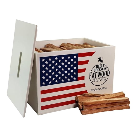 10 lb. Fatwood Gift Box Set | Fire Starter Sticks in a Special Edition USA Flag Storage Box | Perfect Christmas Gift | Start a Fire with just 2 Sticks | Resin Rich Ocote Fatwood | Approx. 140 Sticks