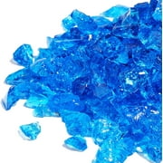 10 lb Fire Glass for Propane Fire Pit, 1/2 inch Decorative Fireplace Glass Rocks for Fire Pit Table, Turquoise Blue
