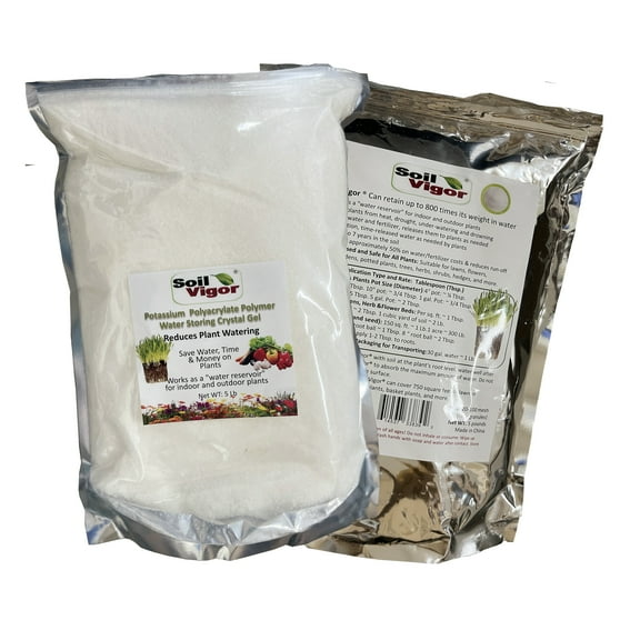 10 lb Potassium Super Absorbent Polymer 2 5 lb Bags of Small Granules (20100 mesh) for Soil Moisture Retention & Aeration