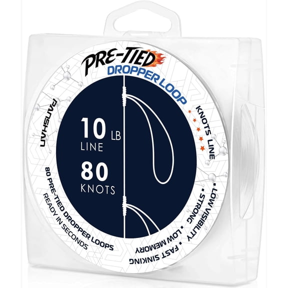 10 lb Pre-Tied Dropper Loop Knots Line. Fishing Line Spool. Loops 16 Inches Apart with 5.5 Inch Loop Size. Perfect for Saltwater & Freshwater Fishing, Snapper & Other Bottom Feeding Fish