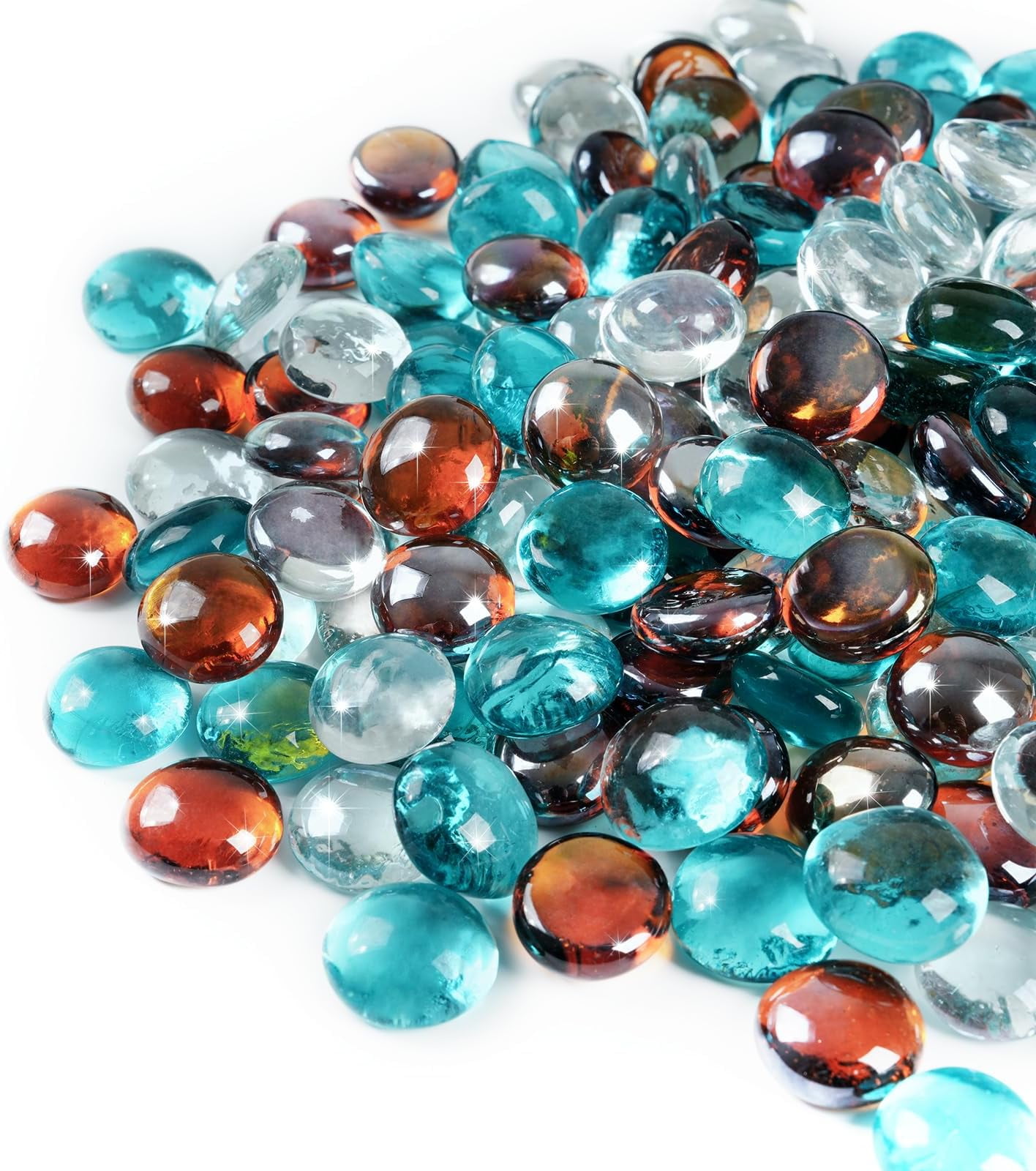 10 lbs Fire Pit Glass for Fire Pit, 3/4 Inch Fire Glass Beads for