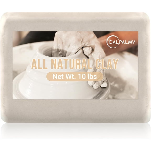 10 lbs Natural Clay for Pottery - White, Natural Air Dry Moldable Clay, High Density and Quality, High Fire Sculpting for Pottery Wheel, Hand Building and Craft Project