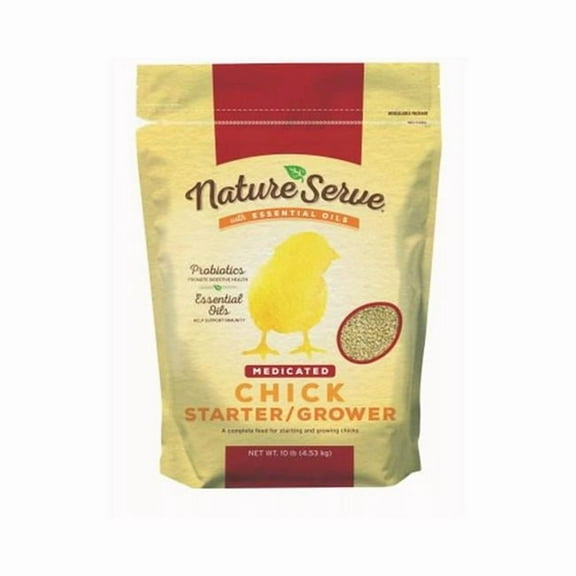 10 lbs NatureServe Chick Starter & Grower with Essential Oils - Pack of 4