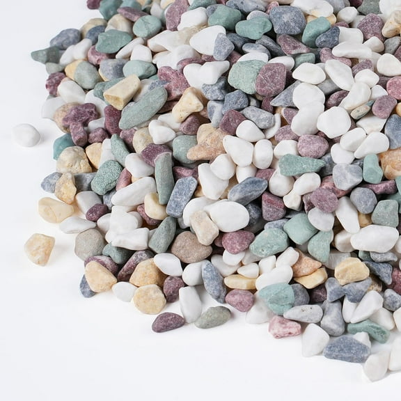 10 lbs Pea Gravel for Plants, Aquarium, Fish Tank, 3/8 inch Decorative Pebbles for Indoor Plants, Succulent, Bamboo, Vase, Drainage Rocks for Potted Plants, Top Dressing, Mixed Color