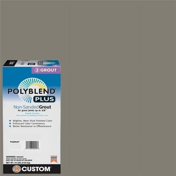 Vortex Polyblend Plus Unsanded Grout - Indoor & Outdoor, Easy to Clean - 10 lbs, Gray