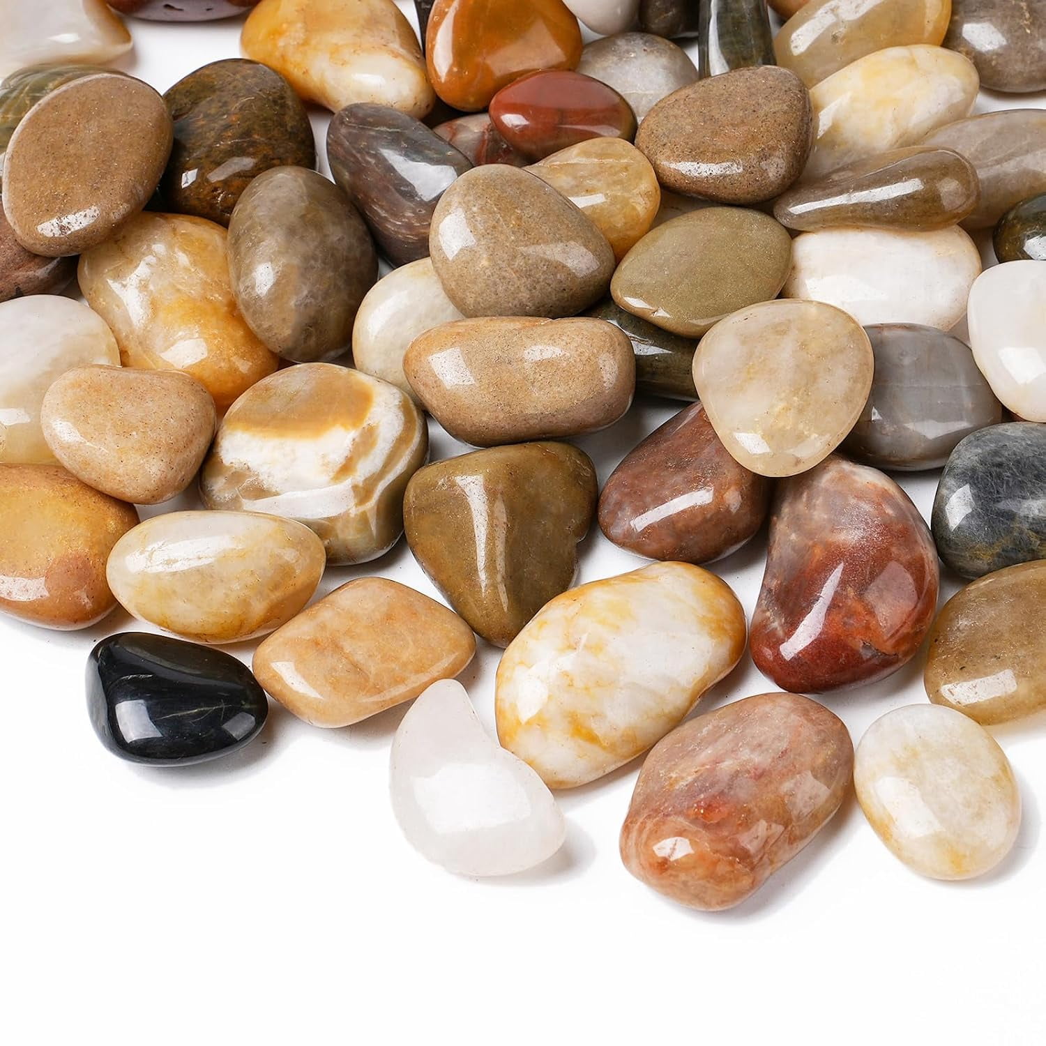 10 lbs River Rocks, 1-1/2 inch Plant Rocks for Pots Indoor, Decorative ...