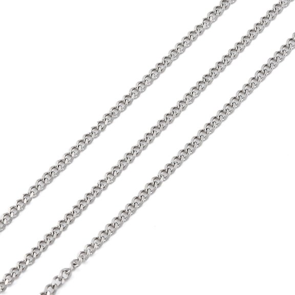 10 m 304 Stainless Steel Curb Chains Stainless Steel color 2x1.5x1mm