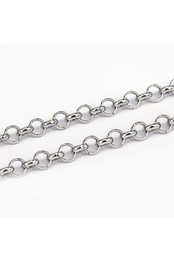 10 m Resistant 304 Stainless Steel Chains Belcher Chains Unwelded Stainless Steel Color 4x1mm DIY