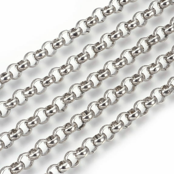 10 m Resistant 304 Stainless Steel Chains Belcher Chain Unwelded Stainless Steel Color 7mm Material: 304 Stainless Steel