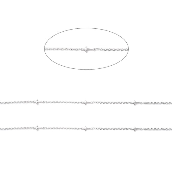 10 m Tarnish Resistant 304 Stainless Steel Cross Link Chains Soldered with Spool Stainless Steel color 13x6x2mm 2.7x2x0.5mm 10m/Roll
