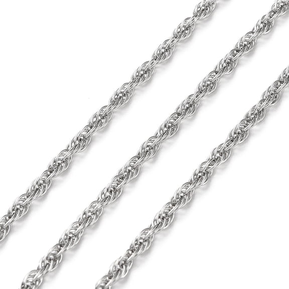 10 m Resistant 304 Stainless Steel Rope Chains Soldered with Spool Stainless Steel Color 2.5mm 10m/Roll