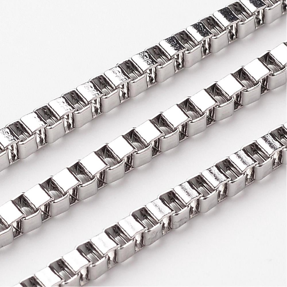 10 m Tarnish Resistant 304 Stainless Steel Venetian Chains box Chain ...