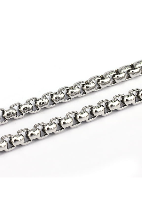 10 m Tarnish Resistant 304 Stainless Steel box Chains Unwelded Stainless Steel color 2.8x5mm
