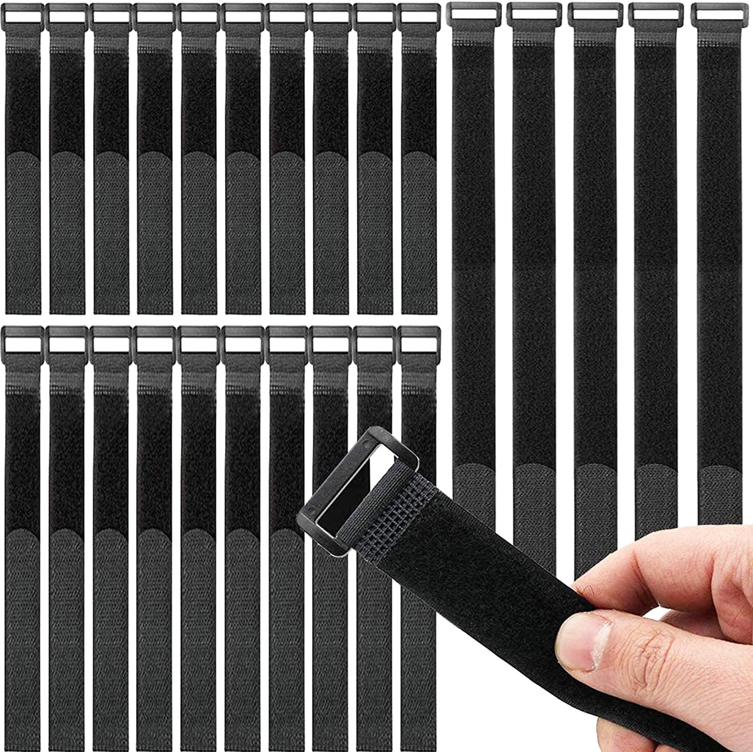 10 m Velcro Strap with 50 Buckles, Cable Ties, Resealable, Free Cutting