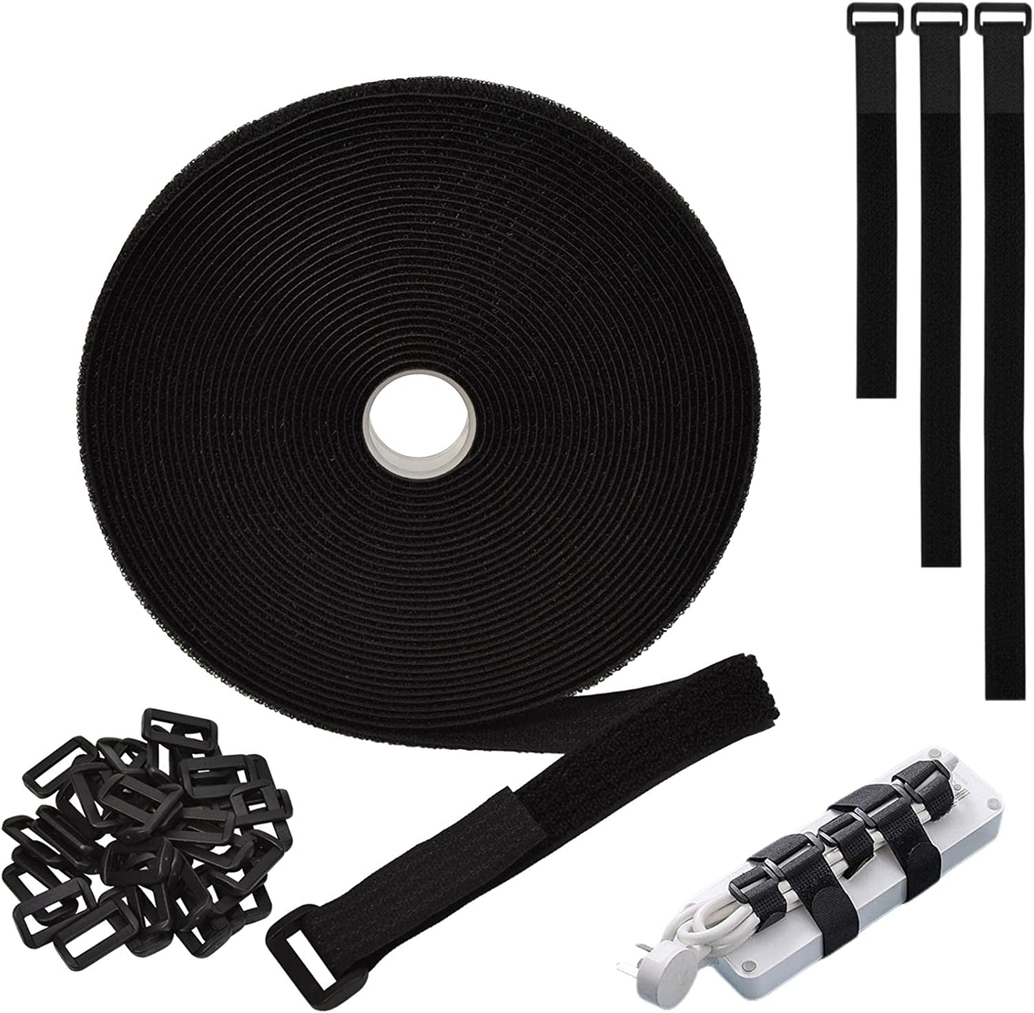 10 m Velcro strap with 50 buckles,freely cut to size, Velcro cable ties ...