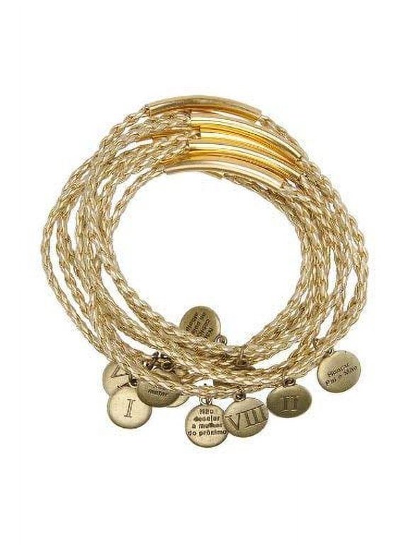 10 medals Bracelet showing Commandments - Gold ( 7cm or 2.8 inch in diameter ) - English