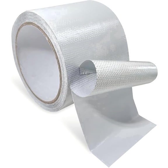 10 meters Waterproof Repair Tape for Fabric, Awning, RV Roof, Tent, Sail, Boat Cover, Underbelly, Tarp – Heavy Duty Outdoor Tear Patch Kit, UVproof, Heat Resistant, Multipurpose White (100mm)