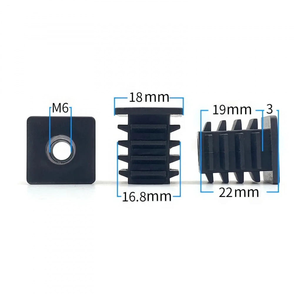 Square Insert Plug 10 or 5pcs M5 M6 M8 Plastic Square Pipe Plugs with Nut Hole Blanking ...
