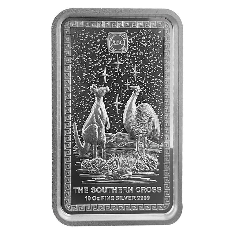 10 oz ABC Refinery The Southern Cross Silver Bar High Relief .9999