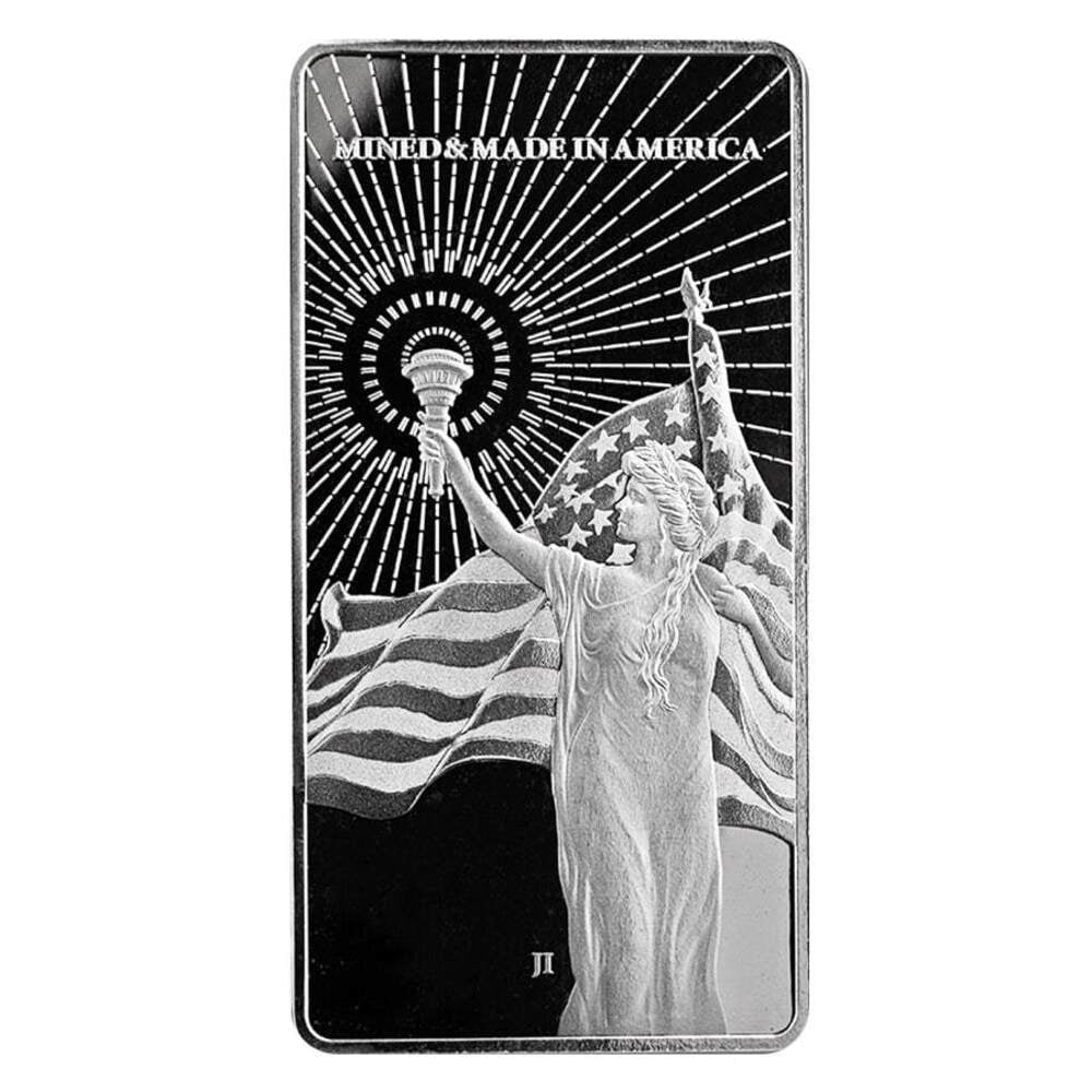 10 oz Asahi American Reserve Columbia Goddess Silver Bar .999 Fine