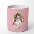 thumbnail image 1 of 10 oz Brown Parti Cocker Spaniel Pink Flowers Decorative Soy Candle, 1 of 1