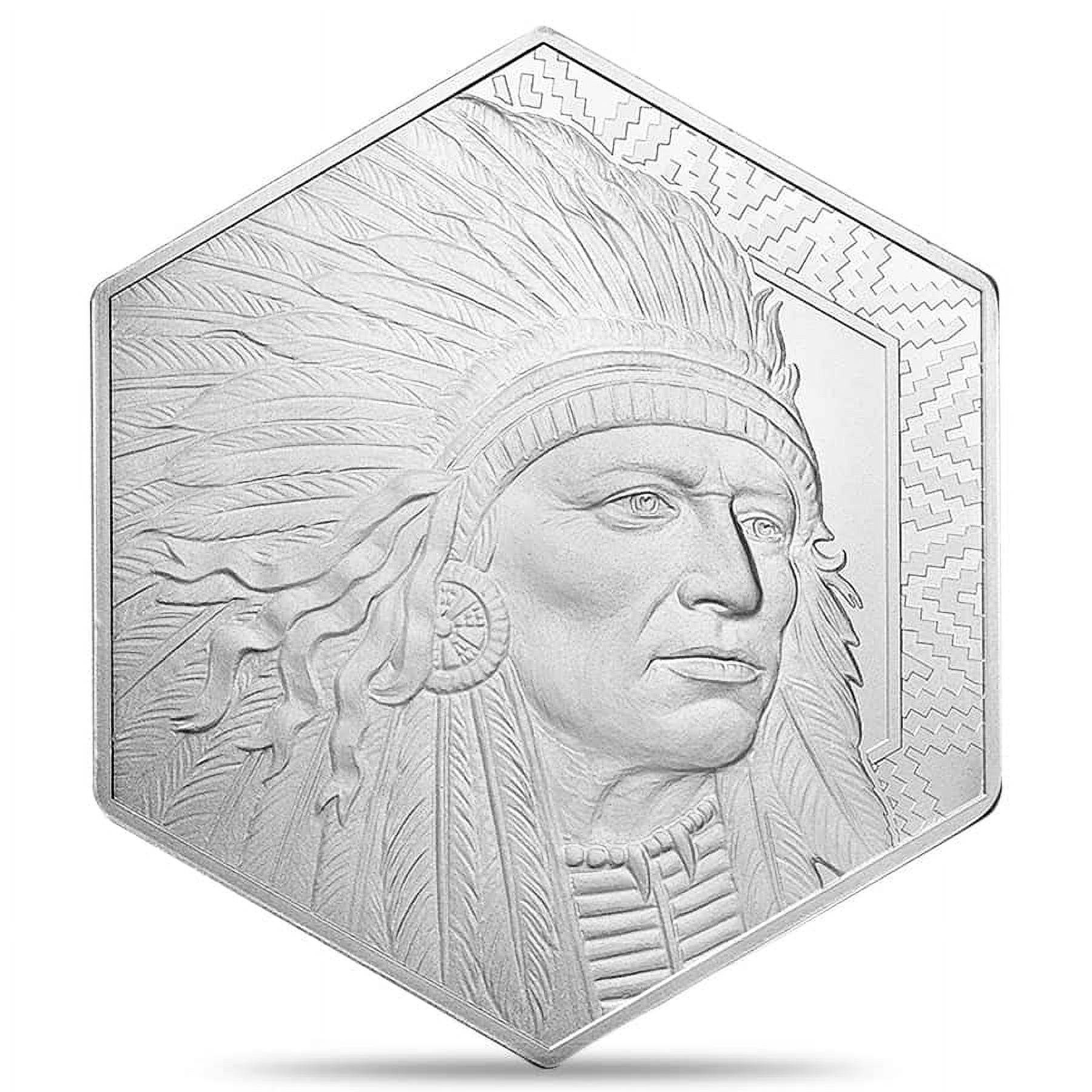 MINTID 10 oz Buffalo Warrior Silver Hexagon Bar .999 Fine