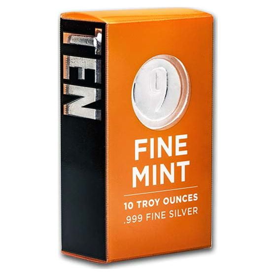 10 oz Cast-Poured Silver Bar - 9Fine Mint