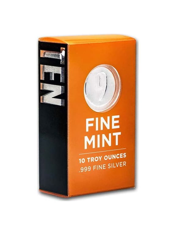 10 oz Cast-Poured Silver Bar - 9Fine Mint