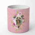 thumbnail image 1 of 10 oz Chinese Crested Pink Flowers Decorative Soy Candle, 1 of 1