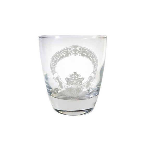 10 oz Claddagh Engraved Lowball Glass