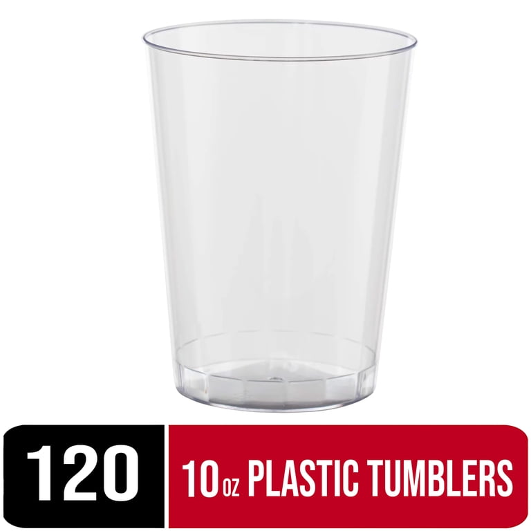 Crown Display 10 oz Clear Plastic Tumblers, Disposable Crystal Cups, 120  Count - Walmart.com