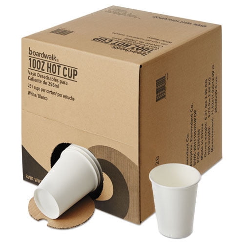 10 oz. Convenience Pack Paper Hot Cups - White (9 Cups/Sleeve 29 Sleeves/Carton)