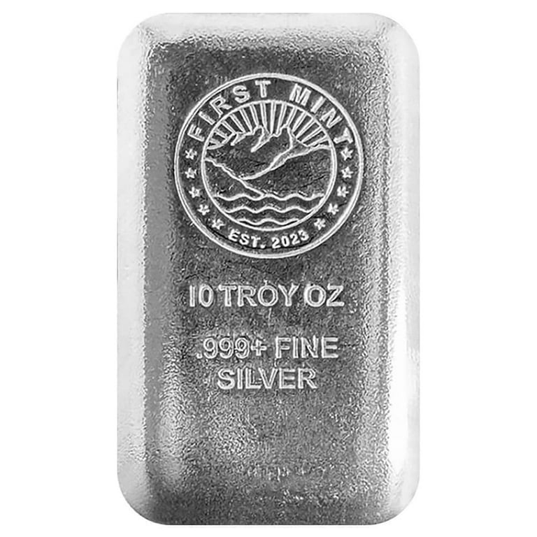 10 oz First Mint Silver Cast Bar .999 Fine - Walmart.com