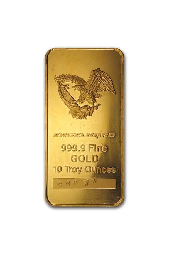 10 oz Gold Bar - Engelhard (Tall-Eagle Design)