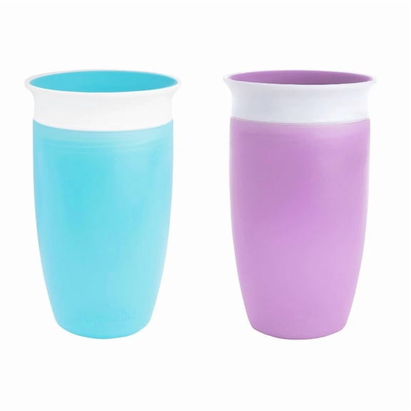 10 oz Miracle 360 Sippy Cups 2 Pack, Spill-Proof Toddler Training Cups with 360 Drinking Rim for Easy Transition from Bottle to Cup