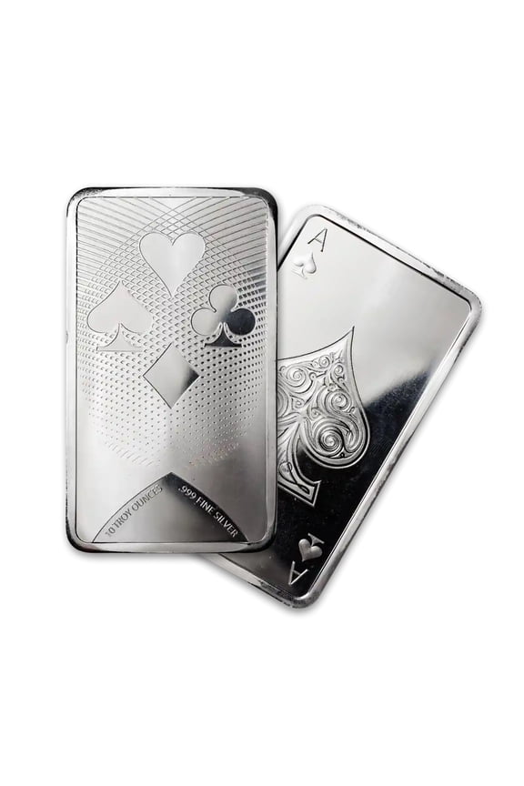 10 oz Silver Ace of Spades Bar - Lot of 2