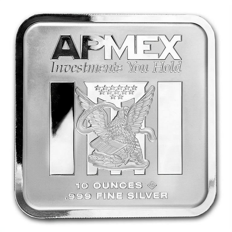 APMEX 10 oz Silver Bar - Value Bullion, Square Series - Walmart.com
