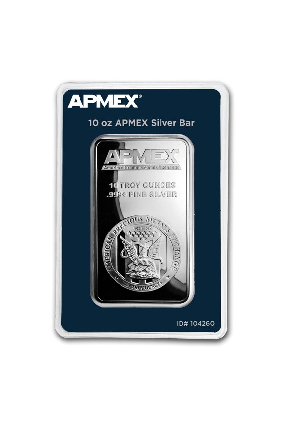 10 oz Silver Bar - APMEX (TEP Packaging)
