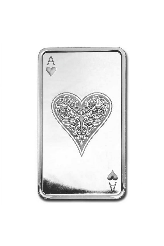 10 oz Silver Bar - Ace of Hearts