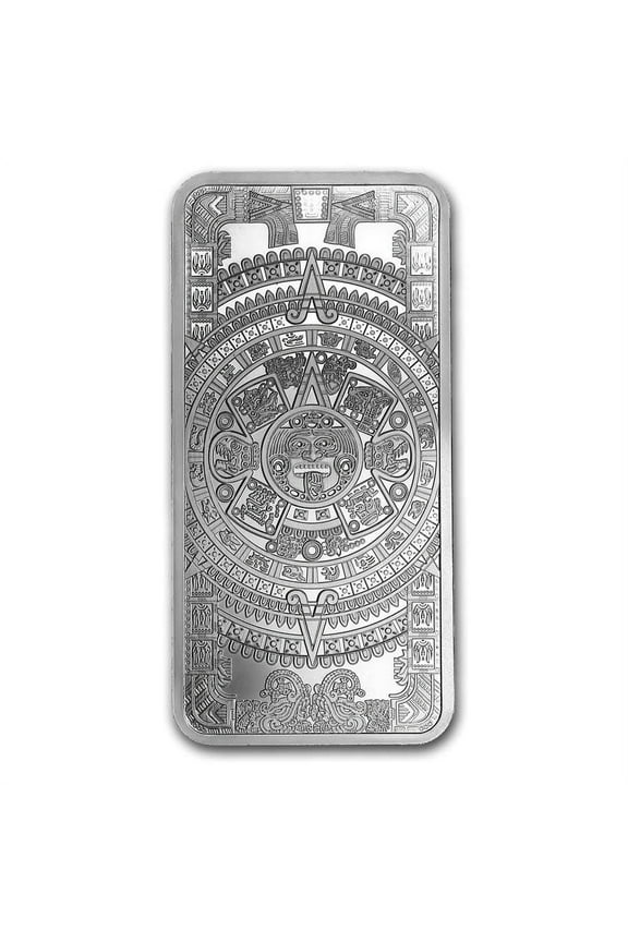 10 oz Silver Bar - Aztec Calendar