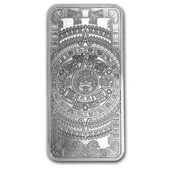 10 oz Silver Bar - Aztec Calendar