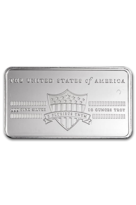 10 oz Silver Bar - E Pluribus Unum/Shield