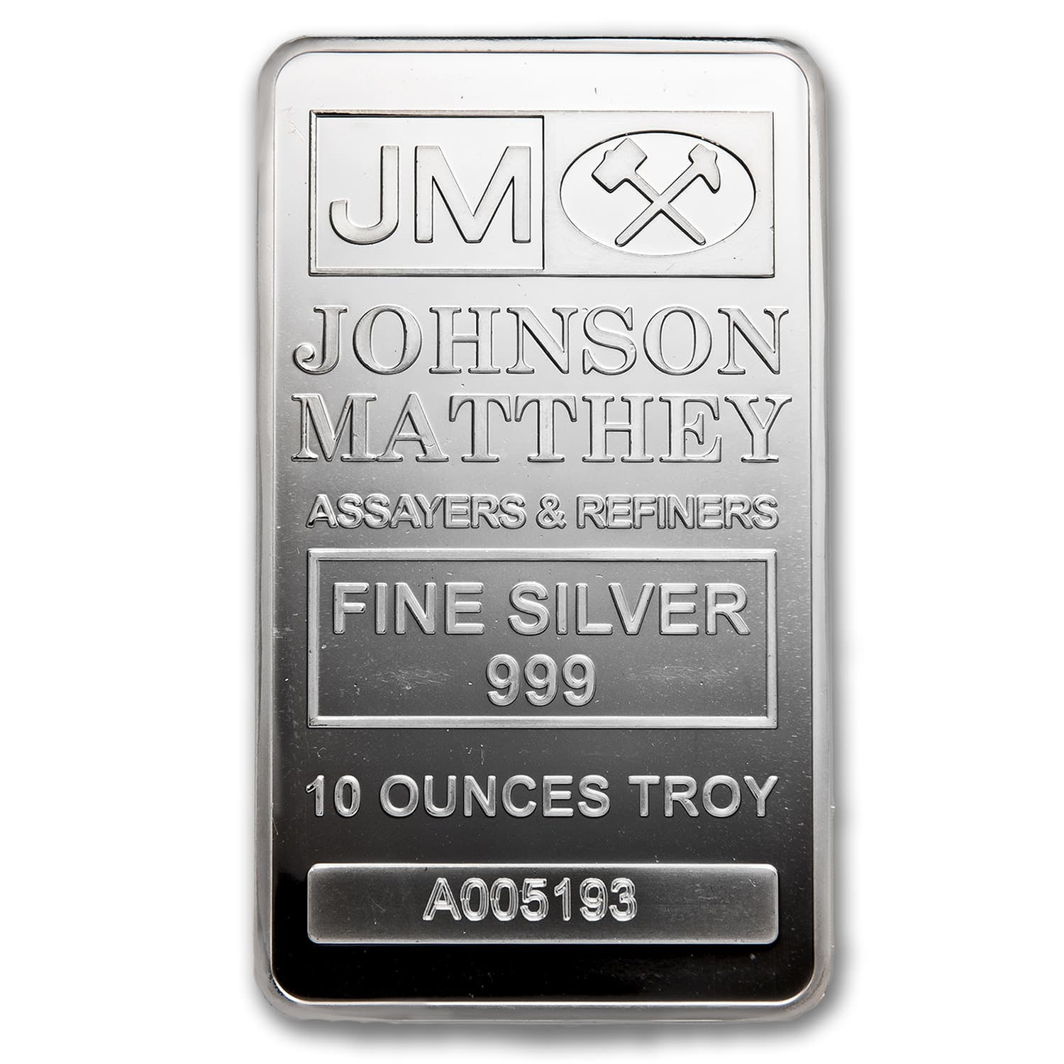 米国正規販売店購入10オンス　シルバーバー-ジョンソンマッセイ Johnson Matthey 10 oz Silver Bar | Any Style - Hero Bullion
