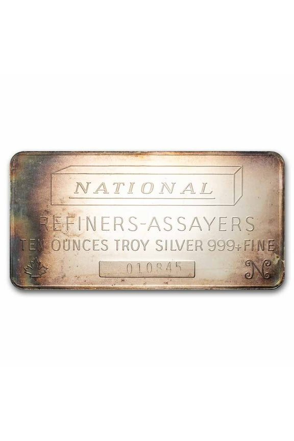 10 oz Silver Bar - National Refiners-Assayers (Canada Horizontal)