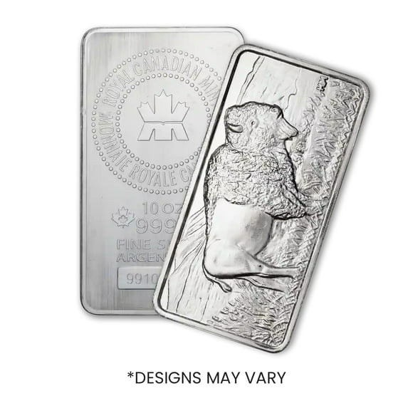 10 oz Silver Bar - Random Design - Lot of 2 - Walmart